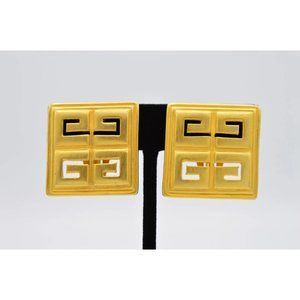 AUTHENTIC GIVENCHY LOGO VINTAGE CLIP ON EARRINGS